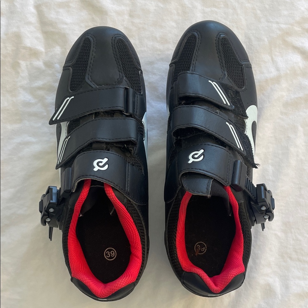 Peloton Black and Red Bike Shoes
